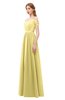 ColsBM Taylor Misted Yellow Bridesmaid Dresses A-line Off The Shoulder Short Sleeve Zipper Floor Length Simple