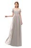 ColsBM Taylor Mushroom Bridesmaid Dresses A-line Off The Shoulder Short Sleeve Zipper Floor Length Simple