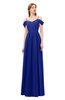 ColsBM Taylor Nautical Blue Bridesmaid Dresses A-line Off The Shoulder Short Sleeve Zipper Floor Length Simple
