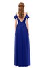 ColsBM Taylor Nautical Blue Bridesmaid Dresses A-line Off The Shoulder Short Sleeve Zipper Floor Length Simple