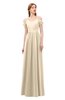ColsBM Taylor Novelle Peach Bridesmaid Dresses A-line Off The Shoulder Short Sleeve Zipper Floor Length Simple