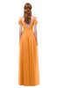 ColsBM Taylor Orange Bridesmaid Dresses A-line Off The Shoulder Short Sleeve Zipper Floor Length Simple