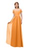 ColsBM Taylor Orange Bridesmaid Dresses A-line Off The Shoulder Short Sleeve Zipper Floor Length Simple