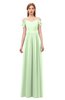 ColsBM Taylor Pale Green Bridesmaid Dresses A-line Off The Shoulder Short Sleeve Zipper Floor Length Simple