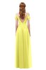 ColsBM Taylor Pale Yellow Bridesmaid Dresses A-line Off The Shoulder Short Sleeve Zipper Floor Length Simple