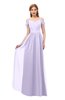 ColsBM Taylor Pastel Lilac Bridesmaid Dresses A-line Off The Shoulder Short Sleeve Zipper Floor Length Simple