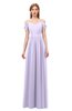 ColsBM Taylor Pastel Lilac Bridesmaid Dresses A-line Off The Shoulder Short Sleeve Zipper Floor Length Simple
