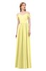 ColsBM Taylor Pastel Yellow Bridesmaid Dresses A-line Off The Shoulder Short Sleeve Zipper Floor Length Simple