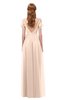 ColsBM Taylor Peach Puree Bridesmaid Dresses A-line Off The Shoulder Short Sleeve Zipper Floor Length Simple