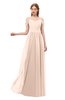 ColsBM Taylor Peach Puree Bridesmaid Dresses A-line Off The Shoulder Short Sleeve Zipper Floor Length Simple