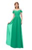 ColsBM Taylor Pepper Green Bridesmaid Dresses A-line Off The Shoulder Short Sleeve Zipper Floor Length Simple