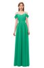 ColsBM Taylor Pepper Green Bridesmaid Dresses A-line Off The Shoulder Short Sleeve Zipper Floor Length Simple