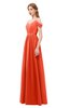 ColsBM Taylor Persimmon Bridesmaid Dresses A-line Off The Shoulder Short Sleeve Zipper Floor Length Simple
