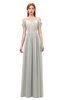 ColsBM Taylor Platinum Bridesmaid Dresses A-line Off The Shoulder Short Sleeve Zipper Floor Length Simple