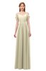 ColsBM Taylor Putty Bridesmaid Dresses A-line Off The Shoulder Short Sleeve Zipper Floor Length Simple