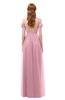 ColsBM Taylor Rosebloom Bridesmaid Dresses A-line Off The Shoulder Short Sleeve Zipper Floor Length Simple