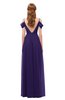 ColsBM Taylor Royal Purple Bridesmaid Dresses A-line Off The Shoulder Short Sleeve Zipper Floor Length Simple