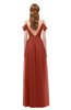 ColsBM Taylor Rust Bridesmaid Dresses A-line Off The Shoulder Short Sleeve Zipper Floor Length Simple