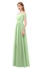 ColsBM Taylor Sage Green Bridesmaid Dresses A-line Off The Shoulder Short Sleeve Zipper Floor Length Simple