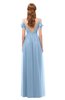ColsBM Taylor Sky Blue Bridesmaid Dresses A-line Off The Shoulder Short Sleeve Zipper Floor Length Simple