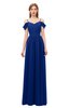ColsBM Taylor Sodalite Blue Bridesmaid Dresses A-line Off The Shoulder Short Sleeve Zipper Floor Length Simple