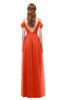 ColsBM Taylor Tangerine Tango Bridesmaid Dresses A-line Off The Shoulder Short Sleeve Zipper Floor Length Simple