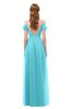 ColsBM Taylor Turquoise Bridesmaid Dresses A-line Off The Shoulder Short Sleeve Zipper Floor Length Simple