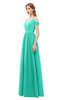 ColsBM Taylor Viridian Green Bridesmaid Dresses A-line Off The Shoulder Short Sleeve Zipper Floor Length Simple