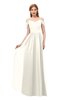 ColsBM Taylor Whisper White Bridesmaid Dresses A-line Off The Shoulder Short Sleeve Zipper Floor Length Simple