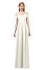 ColsBM Taylor Whisper White Bridesmaid Dresses A-line Off The Shoulder Short Sleeve Zipper Floor Length Simple