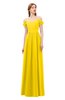 ColsBM Taylor Yellow Bridesmaid Dresses A-line Off The Shoulder Short Sleeve Zipper Floor Length Simple
