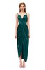 ColsBM Harlow Blue Green Bridesmaid Dresses Spaghetti Sleeveless Glamorous Hi-Lo Pleated Column