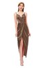 ColsBM Harlow Bronze Brown Bridesmaid Dresses Spaghetti Sleeveless Glamorous Hi-Lo Pleated Column