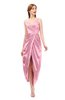ColsBM Harlow Carnation Pink Bridesmaid Dresses Spaghetti Sleeveless Glamorous Hi-Lo Pleated Column
