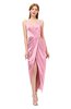 ColsBM Harlow Carnation Pink Bridesmaid Dresses Spaghetti Sleeveless Glamorous Hi-Lo Pleated Column