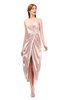 ColsBM Harlow Evening Sand Bridesmaid Dresses Spaghetti Sleeveless Glamorous Hi-Lo Pleated Column