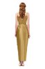 ColsBM Harlow Gold Bridesmaid Dresses Spaghetti Sleeveless Glamorous Hi-Lo Pleated Column
