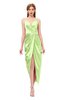 ColsBM Harlow Green Oasis Bridesmaid Dresses Spaghetti Sleeveless Glamorous Hi-Lo Pleated Column