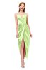 ColsBM Harlow Green Oasis Bridesmaid Dresses Spaghetti Sleeveless Glamorous Hi-Lo Pleated Column