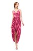 ColsBM Harlow Honeysuckle Pink Bridesmaid Dresses Spaghetti Sleeveless Glamorous Hi-Lo Pleated Column