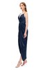 ColsBM Harlow Navy Blue Bridesmaid Dresses Spaghetti Sleeveless Glamorous Hi-Lo Pleated Column