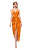 ColsBM Harlow Orange Bridesmaid Dresses Spaghetti Sleeveless Glamorous Hi-Lo Pleated Column