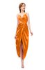ColsBM Harlow Orange Bridesmaid Dresses Spaghetti Sleeveless Glamorous Hi-Lo Pleated Column
