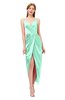 ColsBM Harlow Pastel Green Bridesmaid Dresses Spaghetti Sleeveless Glamorous Hi-Lo Pleated Column