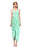 ColsBM Harlow Pastel Green Bridesmaid Dresses Spaghetti Sleeveless Glamorous Hi-Lo Pleated Column