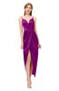 ColsBM Harlow Purple Wine Bridesmaid Dresses Spaghetti Sleeveless Glamorous Hi-Lo Pleated Column