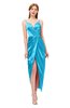 ColsBM Harlow Turquoise Bridesmaid Dresses Spaghetti Sleeveless Glamorous Hi-Lo Pleated Column