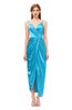 ColsBM Harlow Turquoise Bridesmaid Dresses Spaghetti Sleeveless Glamorous Hi-Lo Pleated Column