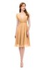 ColsBM Bailey Apricot Bridesmaid Dresses V-neck Ruching A-line Zipper Knee Length Modern