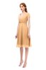 ColsBM Bailey Apricot Bridesmaid Dresses V-neck Ruching A-line Zipper Knee Length Modern